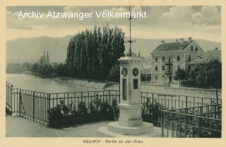 Villach, Partie an der Drau - Draupromenade - alte historische Fotos Ansichten Bilder Aufnahmen Ansichtskarten 