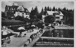 Mösslacherstrand mit Hubertushof - Velden am Wörther See - alte historische Fotos Ansichten Bilder Aufnahmen Ansichtskarten 
