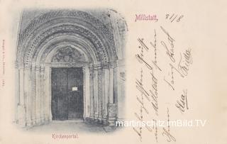 Millstatt, Kirchenportal - Millstatt - alte historische Fotos Ansichten Bilder Aufnahmen Ansichtskarten 