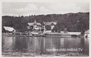Wörthersee Schwimmschule und Hotel Wörthersee - Klagenfurt am Wörthersee - alte historische Fotos Ansichten Bilder Aufnahmen Ansichtskarten 