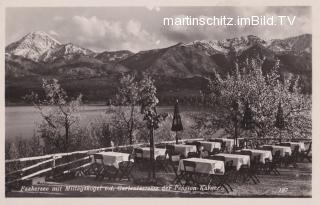 Egg am See, Gastgarten Pension Karner - Villach - alte historische Fotos Ansichten Bilder Aufnahmen Ansichtskarten 