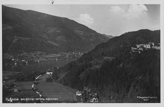 Luftaufnahme St. Andrä Richtung Ossiachersee - Oesterreich - alte historische Fotos Ansichten Bilder Aufnahmen Ansichtskarten 
