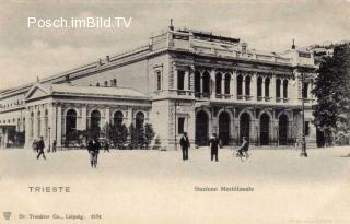Triest, Bahnhof Meridionale - Triest - alte historische Fotos Ansichten Bilder Aufnahmen Ansichtskarten 