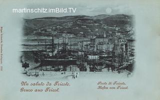 Triest, Hafen - Triest - alte historische Fotos Ansichten Bilder Aufnahmen Ansichtskarten 