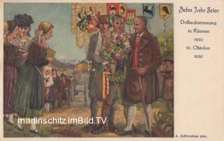 Zehn Jahr Feier Volksabstimmung in Kärnten - Innere Stadt  (3. Bez) - alte historische Fotos Ansichten Bilder Aufnahmen Ansichtskarten 
