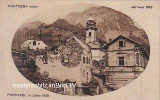 Pontebba-Pontafel, Ortsansicht mit Kirche - Italien - alte historische Fotos Ansichten Bilder Aufnahmen Ansichtskarten 