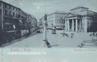 Triest, Tergesteum und alte Börse - Italien - alte historische Fotos Ansichten Bilder Aufnahmen Ansichtskarten 