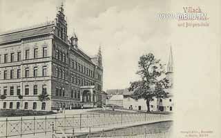 Mädchen-Bürgerschule - Villach - alte historische Fotos Ansichten Bilder Aufnahmen Ansichtskarten 