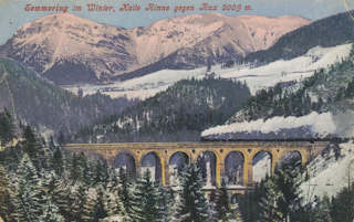 Semmering im Winter - Viadukt - Semmering-Kurort - alte historische Fotos Ansichten Bilder Aufnahmen Ansichtskarten 