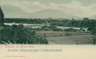 Maria Gail mit alter Holz-Gailbrücke,  - Villach(Stadt) - alte historische Fotos Ansichten Bilder Aufnahmen Ansichtskarten 