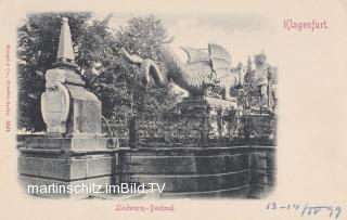 Klagenfurt, Lindwurmbrunnen ( gelaufen 1899 ) - Klagenfurt am Wörthersee - alte historische Fotos Ansichten Bilder Aufnahmen Ansichtskarten 