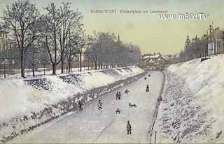 Eislaufen am Lendkanal - Klagenfurt(Stadt) - alte historische Fotos Ansichten Bilder Aufnahmen Ansichtskarten 