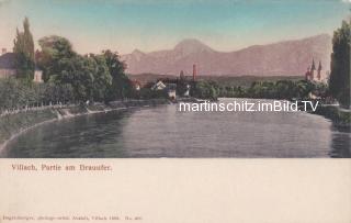 Villach Partie am Drauufer - Kärnten - alte historische Fotos Ansichten Bilder Aufnahmen Ansichtskarten 