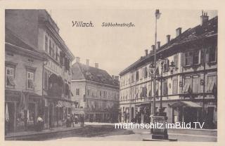 Villach, Südbahnstraße mit Hotel Mosser - Villach - alte historische Fotos Ansichten Bilder Aufnahmen Ansichtskarten 
