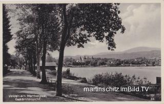 Velden, Ansicht vom Südufer auf das Schloss  - Velden am Wörther See - alte historische Fotos Ansichten Bilder Aufnahmen Ansichtskarten 