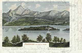 Drobollach mit Blick auf Faakersee u. Mittagskogel - Villach - alte historische Fotos Ansichten Bilder Aufnahmen Ansichtskarten 