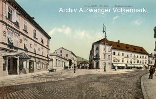 Villach Südbahnstrasse mit Bahnhof Hotel  - Bahnhofstraße - alte historische Fotos Ansichten Bilder Aufnahmen Ansichtskarten 
