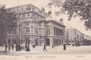 Wien, K.K. Hof-Operntheater und Kärntnerring  - Wien - alte historische Fotos Ansichten Bilder Aufnahmen Ansichtskarten 
