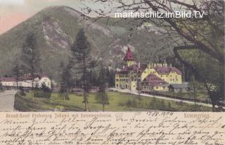 Semmering, Grand Hotel Erzherzog Johann - Semmering-Kurort - alte historische Fotos Ansichten Bilder Aufnahmen Ansichtskarten 
