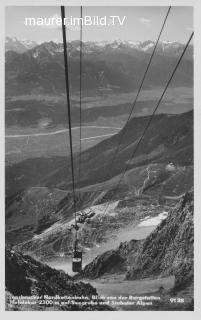 Innsbrucker Nordkettenbahn, Blick von der Bergstation - Telfes im Stubai - alte historische Fotos Ansichten Bilder Aufnahmen Ansichtskarten 