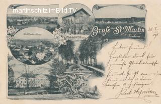 6 Bild Litho Karte - St. Martin im Innkreis - Oesterreich - alte historische Fotos Ansichten Bilder Aufnahmen Ansichtskarten 