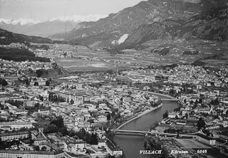 Luftbild Villach - Villach-Innere Stadt - alte historische Fotos Ansichten Bilder Aufnahmen Ansichtskarten 