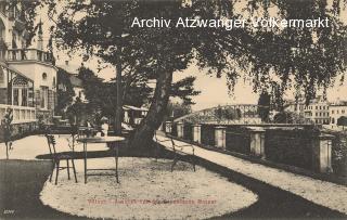 Villach, Gastgarten der Dependance Mosser - Villach(Stadt) - alte historische Fotos Ansichten Bilder Aufnahmen Ansichtskarten 