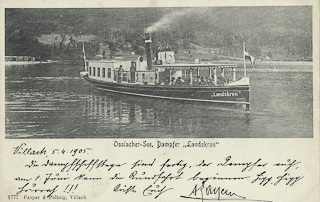 Dampfer Landskron vor Annenheim - Oesterreich - alte historische Fotos Ansichten Bilder Aufnahmen Ansichtskarten 