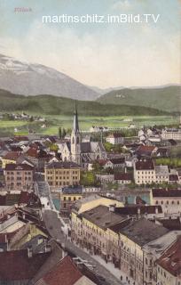 Stadtansicht Hauptplatz und Nikolaikirche - Kärnten - alte historische Fotos Ansichten Bilder Aufnahmen Ansichtskarten 