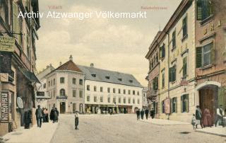 Villach Bahnhofstrasse mit Hotel Mosser - Villach-Innere Stadt - alte historische Fotos Ansichten Bilder Aufnahmen Ansichtskarten 