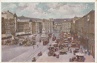 Linz, Hauptplatz - Oesterreich - alte historische Fotos Ansichten Bilder Aufnahmen Ansichtskarten 