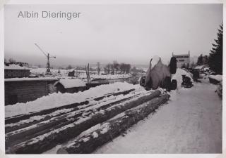 Baustelleneinrichtung am Südufer der Drau  - Villach - alte historische Fotos Ansichten Bilder Aufnahmen Ansichtskarten 