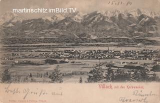 Panoramaansicht auf Villach und die Karawanken - Kärnten - alte historische Fotos Ansichten Bilder Aufnahmen Ansichtskarten 