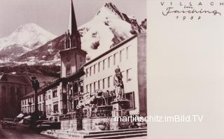 Villach im Fasching -  Der Lindwurm am Hauptplatz  - Kärnten - alte historische Fotos Ansichten Bilder Aufnahmen Ansichtskarten 