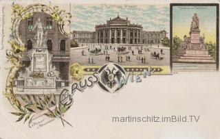 3 Bild Litho Karte - Wien - alte historische Fotos Ansichten Bilder Aufnahmen Ansichtskarten 