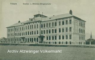 Knaben und Mädchen Bürgerschule - Kärnten - alte historische Fotos Ansichten Bilder Aufnahmen Ansichtskarten 