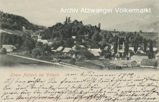 Obere Fellach bei Villach, Ortsansicht - Villach(Stadt) - alte historische Fotos Ansichten Bilder Aufnahmen Ansichtskarten 