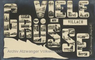 Villach, Grusskarte - Oesterreich - alte historische Fotos Ansichten Bilder Aufnahmen Ansichtskarten 