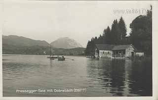 Preseggersee mit Dobratsch - Kärnten - alte historische Fotos Ansichten Bilder Aufnahmen Ansichtskarten 