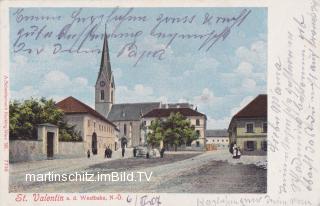 St. Valentin, Ortsansicht mit Kirche - St. Valentin - alte historische Fotos Ansichten Bilder Aufnahmen Ansichtskarten 