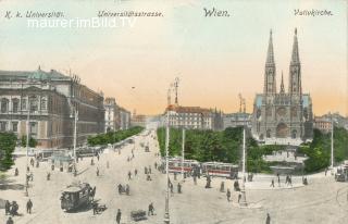 Universität Wien und Votivkirche - Wien - alte historische Fotos Ansichten Bilder Aufnahmen Ansichtskarten 