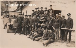 Spritzenhaus Drobollach mit Feuerwehrmannschaft - Oesterreich - alte historische Fotos Ansichten Bilder Aufnahmen Ansichtskarten 