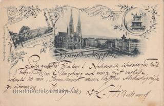 3 Bild Litho Karte - Wien - Europa - alte historische Fotos Ansichten Bilder Aufnahmen Ansichtskarten 