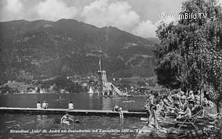 Badestrand beim Lido - Kärnten - alte historische Fotos Ansichten Bilder Aufnahmen Ansichtskarten 