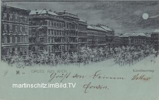 Wien, Kärntnerring - Mondscheinkarte - Oesterreich - alte historische Fotos Ansichten Bilder Aufnahmen Ansichtskarten 
