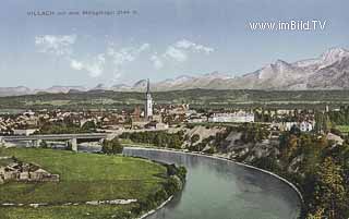 Blick von Villach St. Martin zur Eisenbahnbrücke - Oesterreich - alte historische Fotos Ansichten Bilder Aufnahmen Ansichtskarten 