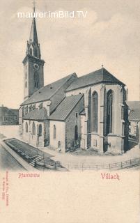 Stadtpfarrkirche - Villach-Innere Stadt - alte historische Fotos Ansichten Bilder Aufnahmen Ansichtskarten 