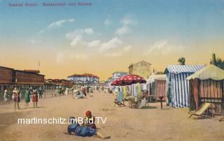 Grado, Badeanstalt und Strand  - Görz - alte historische Fotos Ansichten Bilder Aufnahmen Ansichtskarten 