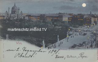 Wien, Elisabethbrücke  - Mondscheinkarte - Wien  1.,Innere Stadt - alte historische Fotos Ansichten Bilder Aufnahmen Ansichtskarten 