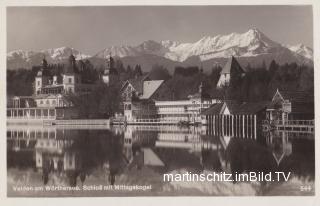 Velden Schloß mit Mittagskogel  - Velden am Wörther See - alte historische Fotos Ansichten Bilder Aufnahmen Ansichtskarten 